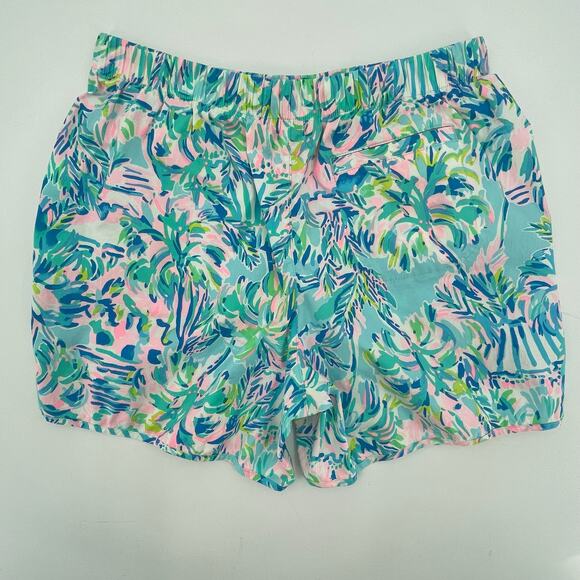 Lilly Pulitzer Ocean View Shorts, Blue Ibiza Cabana Print, Sz. S. Tropical Beach - Picture 2 of 8
